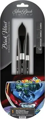 Silver Brush Limited WC-3000S Black Velvet Master Watercolor Set, Set of 3