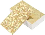 uxcell 50 Business Card Stock 3.5" x 2" Blank Business Cards for Laser Printer Small Message Card Graffiti Scrapbooking DIY Thanks Cards, Diamond Gold