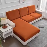 Stretch Sofa Seat Cover Cushion Slipcover Elastic Sectional Couch Armchair Loveseat 4 or 3 Seater Grey Soft Durable Washable(Sold Not By A Set)