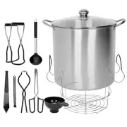 (Black) 21.5 Quart Canning Pot with Rack and Lid, Large Water Bath Canning Pot S