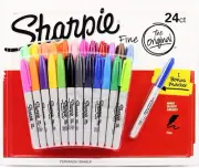 24 + 1 SHARPIE Markers Coloured Permanent Sharpies Marker Pen Bulk Fine Point...
