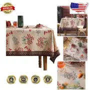 Breathable French Linen Blend Table Cover 63" x 94" for Rustic Dining Style