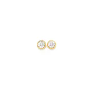 9ct Gold Diamond Bezel Stud Earrings