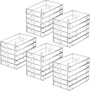 Audio Cassette Tape case Clear/Clear Square Edge Audio Cassette Tape Storage 25 Pack