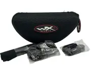 NEW Wiley Black Semi Hard Clamshell Eyeglasses Case Zipper Closure Retainers
