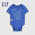 GAP 嬰兒裝 GAP X DISNEY迪士尼聯名 純棉印花短袖包屁衣-寶藍色(869591)