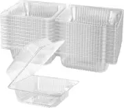 Axe Sickle 50 Count Clear Plastic Hinged Take Out Containers Clamshell Clean