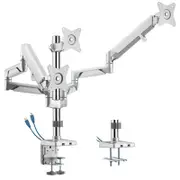 Brateck Triple Monitors Pole-Mounted Epic Gas Spring Aluminum Arm