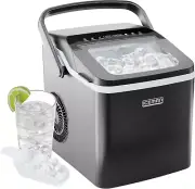 Dual-Size Ice Maker Countertop - Portable Ice Machine with 9 Cubes in 7 Mins