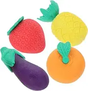 Veemoon 4Pcs Cartoon Mini Erasers Fun Food Vegetable Designs for Students Classroom Supplies Great Present for Creative Practical Pencil Erasers for Writing Drawing