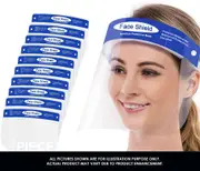 10pcs Full Face Shield Mask Clear Protective Film Flip Up Safety Cover Better Quality TGA Approved