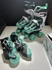 Roller Derby Prodigy Kids Adjustable Inline-Quad Combo Skates Mint Green 12-2