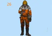 Resin 1/24 Diorama Worker Series Scene Prop Miniature Figure worker with Mask 26