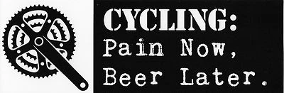 Cycling Beer vinyl bumper sticker mountain bike fat trek farley niner surly mtb