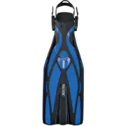 SEAC F1 Open Heel Fin with Bungee Straps, Blue, Small/Medium