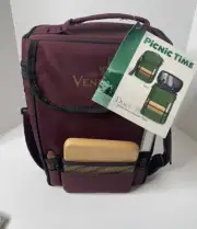Picnic Time Duet Wine Cheese Tote With Cutting Board andKnives, Burgandy NEW