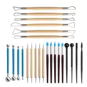 24pcs/Set Clay Tools Set Polymer Modeling Wax Carving Pottery Tools