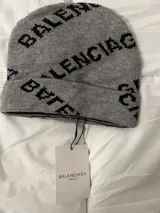 Balenciaga Mirror Mini Allover Logo Beanie, One Size Fits All