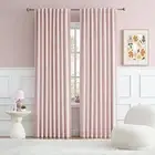 Back Tab and Rod Pocket Muted Pink Curtains for Girls Bedroom Decor Baby Pink