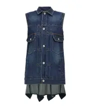 Ruffled denim dress 1,2 Blue