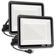 2 Pack 300W LED Flood Light Outdoor,2000W Equivalent 300W led flood light 2pack
