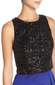 NWT Aidan by Aidan Mattox Sequin Crop Top ONLY [SZ 6] #783