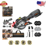 5.8A Compact Circular Saw 4-1/2" with Laser Guide & 6 Blade Set - Contractor Bag