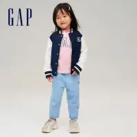 在飛比找momo購物網優惠-【GAP】女幼童裝 純棉鬆緊錐形牛仔褲-淺藍色(811042