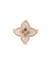 Roberto Coin 18K Rose Gold Venetian Princess Carnival Multi Gemstone & Diamond Flower Ring