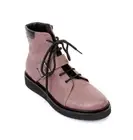 Isabelle 706a Taupe Leather Fleece Lace Zip Wedge Ankle Boots 41 / US 11
