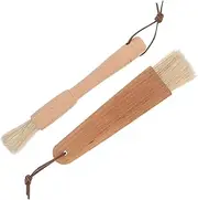 BESPORTBLE BBQ Grill Cleaning Brush Kit Grill Brush 2pcs Set Wood Handle Easy BBQ Cleaning
