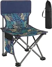 Portable Camping Chair, Lightweight Folding Backpack Chair, Compact Seat with Side Pocket, 28.35x16.93x16.93 inches Support for Outdoor Adventures, Travel, Beach, Hiking, Picnic