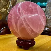 10.38LB Natural Crystal Pink Rose Chakra Quartz Sphere healing ball Specimen