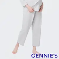 在飛比找PChome24h購物優惠-Gennies奇妮 親膚直筒休閒孕婦褲(條紋灰TPA48)