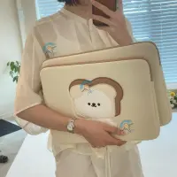 在飛比找蝦皮購物優惠-韓國電腦包 ins 筆電包 刺繡可愛吐司狗電腦包 10 11