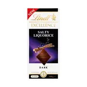 Lindt Excellence Salty Liquorice Block Chocolate | 100g