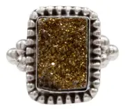 Navajo Native American Druzy Ring Size 8 1/4 by Ella Cowboy SKU232085