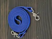 Royal Blue 8 ft Beta biothane Western Loop Reins with Snaps on Both Ends