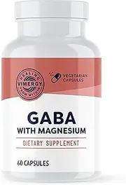 Vimergy GABA with Magnesium, 60 Servings – Natural Calm & Relaxation Support Capsules – Supports Stress Response & Brain Health - Non-GMO, Gluten-Free, Kosher, Soy-Free, Vegan, Paleo Friendly