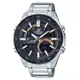【CASIO 卡西歐】EDIFICE 簡約雙顯男錶 不鏽鋼錶帶 琥珀金 十年電力 防水100米(ERA-120DB-1B)