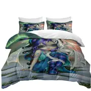 Beautiful Aurora Dragon Fairy and Frost Dragonling Quilt Cover