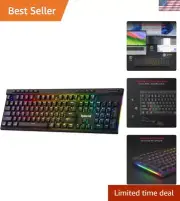 Wireless RGB Gaming Keyboard, 3-Modes 104 Keys Mechanical Keyboard w/Hot-Swap...