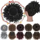 Afro Puff Drawstring Ponytail Kinky Curly Bun Synthetic Short Hair Extensions