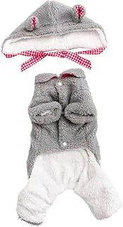 ibasenice 1Set Pet Apparel One Piece Warm Clothing for Dogs with Hat Soft Durable Costume for Cold Weather Stylish Dog Outfit for Winter Fashion