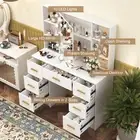 Makeup Vanity Desk with Mirror and Lights Dressing Table and 10 LED Lights