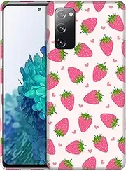 SuzaCase Back Case for Samsung Galaxy S20 FE 5G / 4G / 2022 5G - Stylish Strawberry Pink Pattern Design Printed Cute, Sleek Durable Hardshell Protective Phone Case for S20 FE 5G/ 4G / 5G 2022