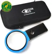 30X Hands-Free Magnifier with Ultra Bright LED and Case - Loupe Magnifying Glass