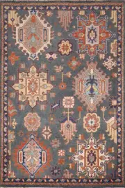 Handmade Oushak Indian Area Rug Wool Carpet 6' 2'' X 4' 1''