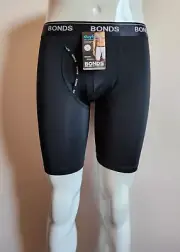 Bonds Mens MX64 MYF Nu Black Microfibre GuyFront Long Trunk Brief Size S New
