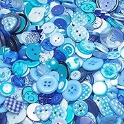 Chenkou Craft Random 100pcs Blue Plastic Buttons Small DIY Sewing Craft Accessory (Mix) (Blue)